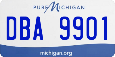 MI license plate DBA9901