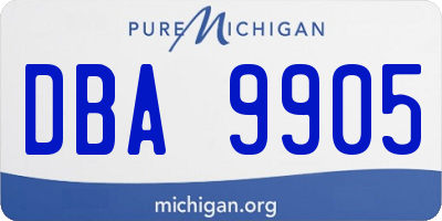 MI license plate DBA9905