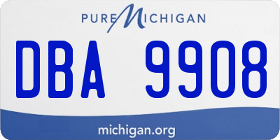 MI license plate DBA9908