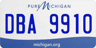 MI license plate DBA9910