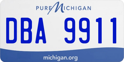 MI license plate DBA9911