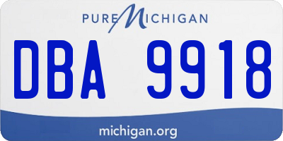 MI license plate DBA9918