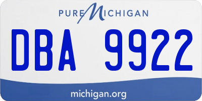 MI license plate DBA9922