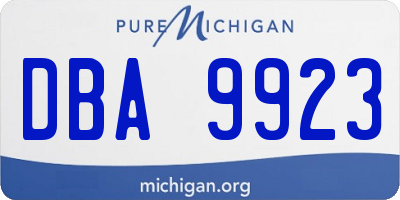 MI license plate DBA9923