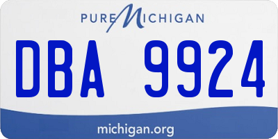 MI license plate DBA9924