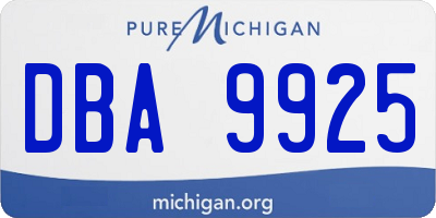 MI license plate DBA9925