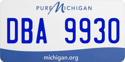 MI license plate DBA9930