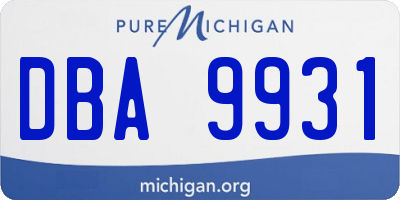 MI license plate DBA9931