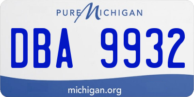 MI license plate DBA9932