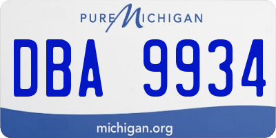 MI license plate DBA9934