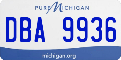 MI license plate DBA9936
