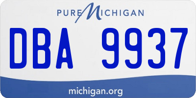 MI license plate DBA9937