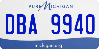 MI license plate DBA9940