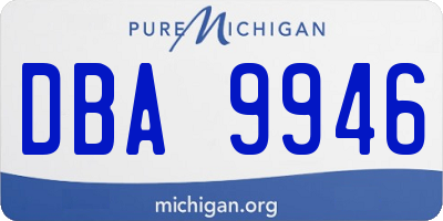 MI license plate DBA9946