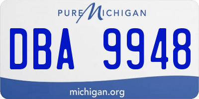 MI license plate DBA9948