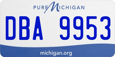 MI license plate DBA9953