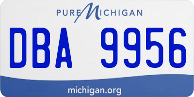 MI license plate DBA9956