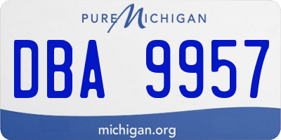 MI license plate DBA9957