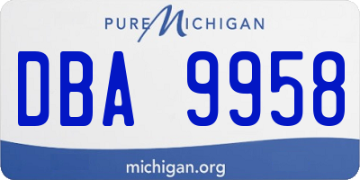 MI license plate DBA9958