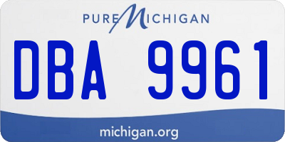 MI license plate DBA9961