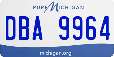 MI license plate DBA9964