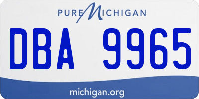 MI license plate DBA9965
