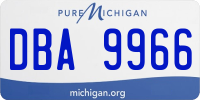 MI license plate DBA9966