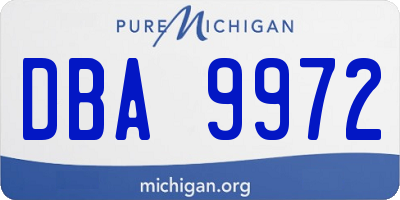 MI license plate DBA9972