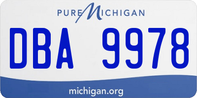 MI license plate DBA9978