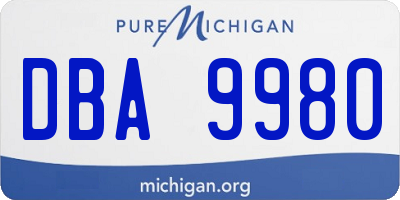 MI license plate DBA9980
