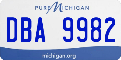MI license plate DBA9982