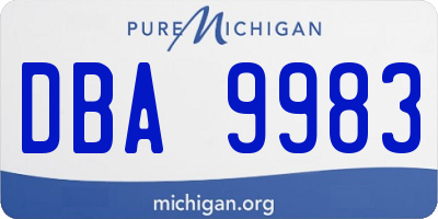 MI license plate DBA9983