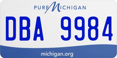 MI license plate DBA9984