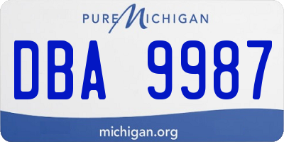 MI license plate DBA9987