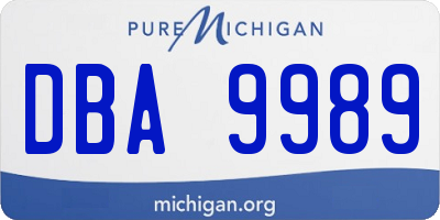 MI license plate DBA9989