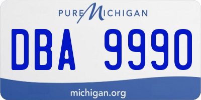 MI license plate DBA9990