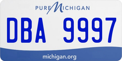 MI license plate DBA9997