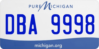MI license plate DBA9998