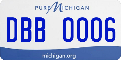 MI license plate DBB0006