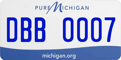 MI license plate DBB0007