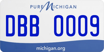MI license plate DBB0009