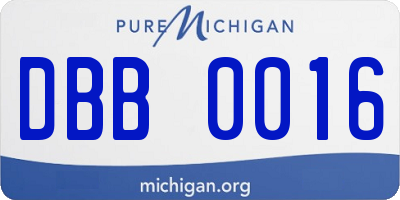 MI license plate DBB0016