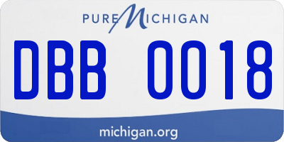 MI license plate DBB0018