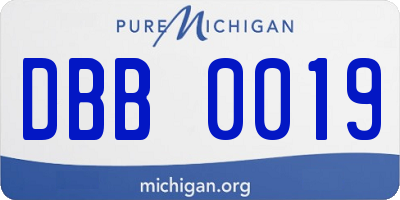 MI license plate DBB0019