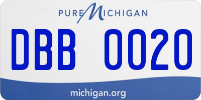 MI license plate DBB0020