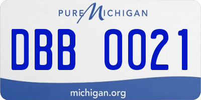 MI license plate DBB0021
