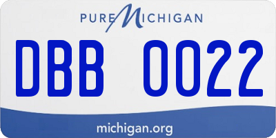 MI license plate DBB0022
