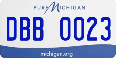 MI license plate DBB0023