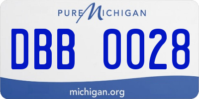 MI license plate DBB0028