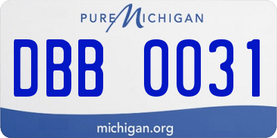 MI license plate DBB0031